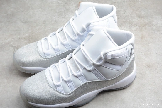 WMNS Metallic Jordan Air White 11 AR0715-100 AR0715-100 Grey SilverVast 0709